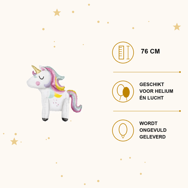 Unicorn Folie Ballon 76 cm - Ballonnenshop.nl