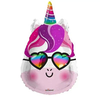 Unicorn Met Zonnebril Folie Ballon - 45 cm - Ballonnenshop.nl