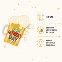 Vaderdag Bierglas Folie Ballon - 69 cm - Ballonnenshop.nl