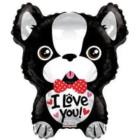 Valentijns Hond I Love You Folie Ballon - 45 cm - Ballonnenshop.nl