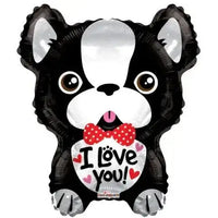 Valentijns Hond I Love You Folie Ballon - 45 cm - Ballonnenshop.nl