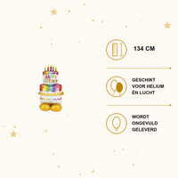 Verjaardagstaart Folie Ballon - 134 cm - Ballonnenshop.nl