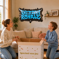 Victory Royale Helium Ballon – uitpakmoment met moeder en jongetje in een warme woonkamer – Ballonnenshop.nl