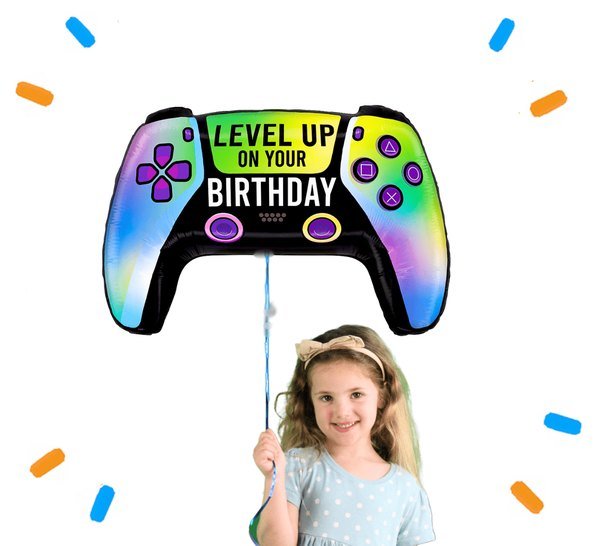 Vivid Game Controller Birthday Helium Ballon - Gevuld Met Helium - 76 cm - Ballonnenshop.nl