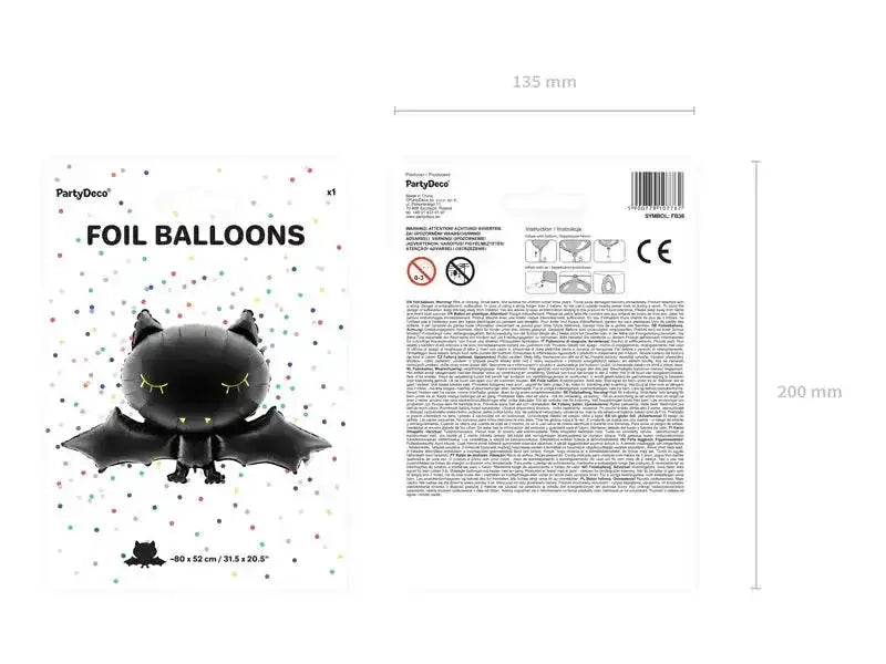 Vleermuis Folie Ballon 80 cm - Ballonnenshop.nl