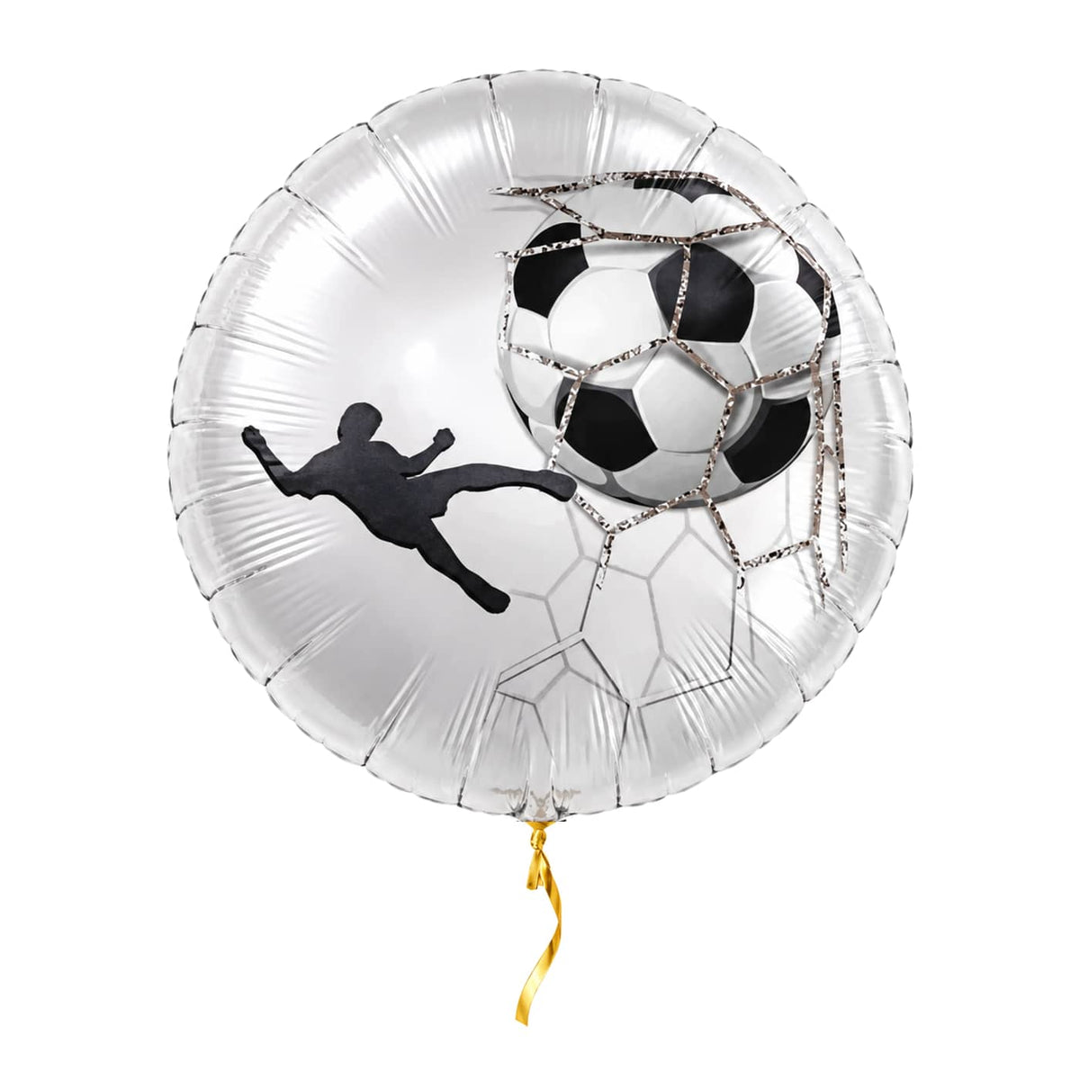 Voetbal Helium Ballon met helium en gouden lint
