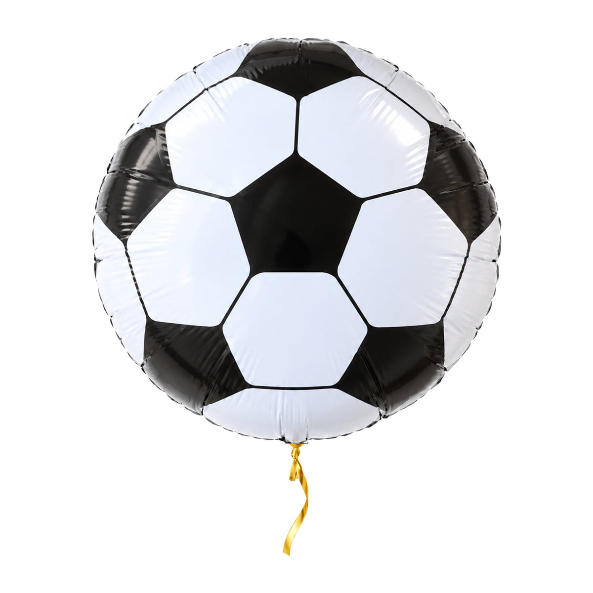 Voetbal Helium Ballon – met helium gevuld, met gouden lint