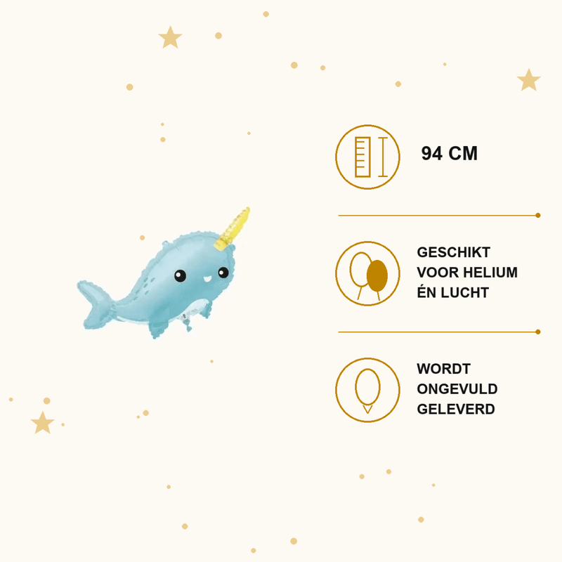 Walvis Folie Ballon - 94 cm - Ballonnenshop.nl