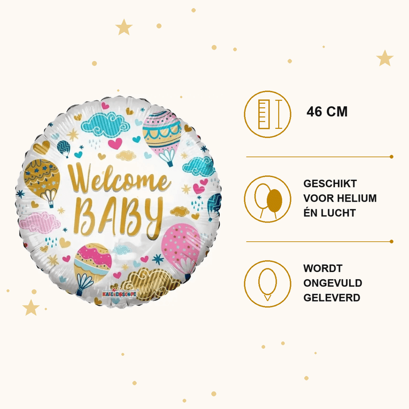 Welcome Baby Folie Ballon - 46 cm - Ballonnenshop.nl