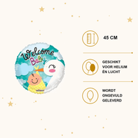 Welcome Baby Folie Ballon Ooievaar - 45 cm - Ballonnenshop.nl