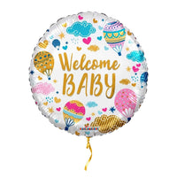 Welcome Baby Helium Ballon – met helium gevuld, met gouden lint