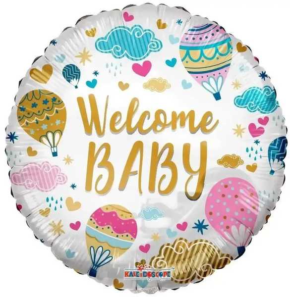 Welcome Baby Helium Ballon - Gevuld Met Helium - 46 cm - Ballonnenshop.nl