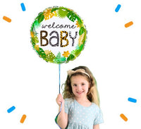 Welcome Baby Jungle Helium Ballon - Gevuld Met Helium - 46 cm - Ballonnenshop.nl