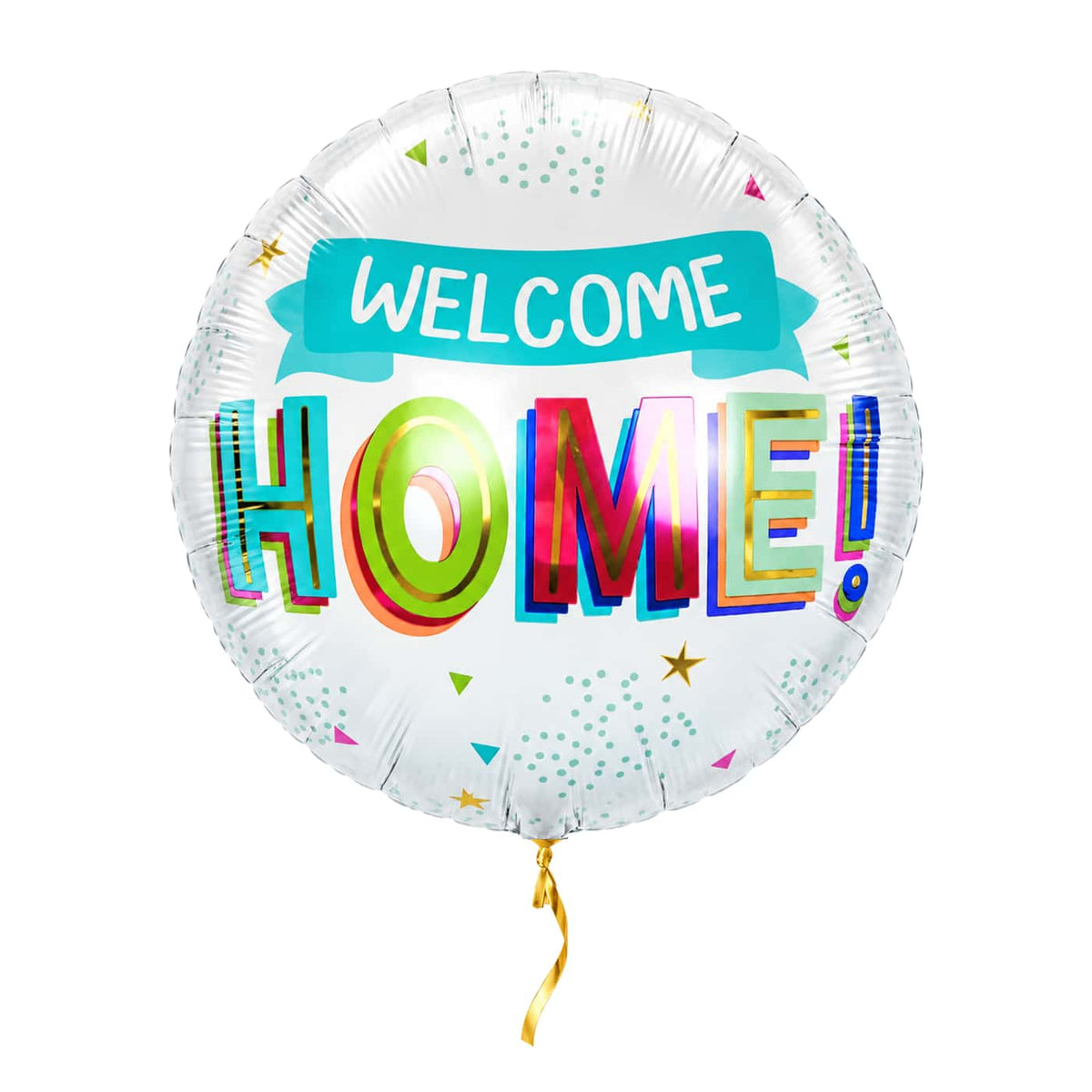Welcome Home Helium Ballon – met helium gevuld, met gouden lint