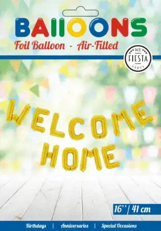 Welcome Home Letter Ballonnen Goud 41 cm - Ballonnenshop.nl