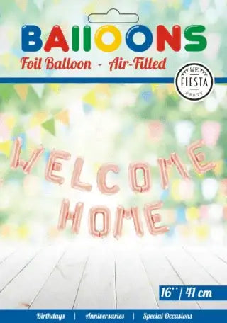 Welcome Home Letter Ballonnen Rose Goud 41 cm - Ballonnenshop.nl