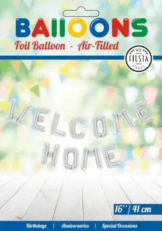 Welcome Home Letter Ballonnen Zilver 41 cm - Ballonnenshop.nl