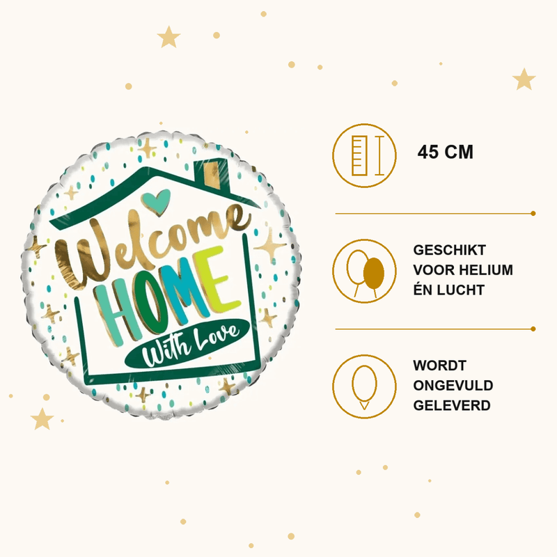 Welcome Home With Love Folie Ballon - 45 cm - Ballonnenshop.nl
