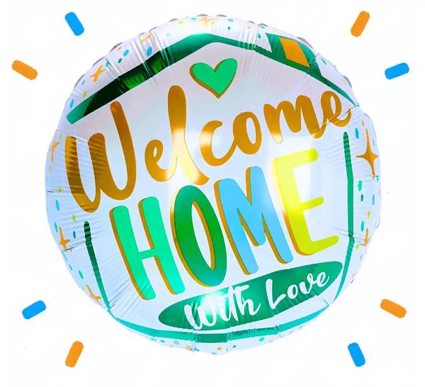 Welcome Home With Love Helium Ballon - Gevuld Met Helium - 45 cm - Ballonnenshop.nl