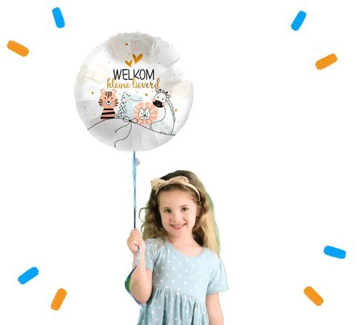 Welkom Kleine Lieverd Helium Ballon - Gevuld Met Helium - 43 cm - Ballonnenshop.nl