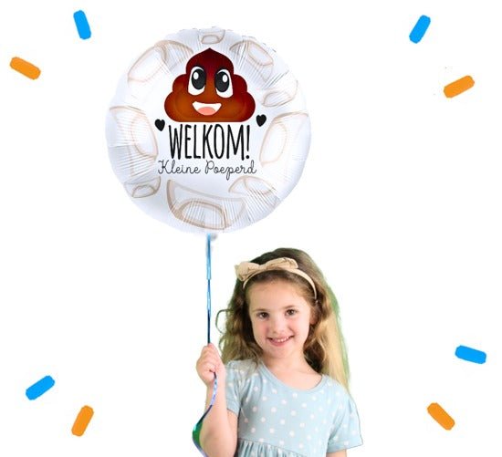 Welkom Kleine Poeperd Helium Ballon - Gevuld Met Helium - 43 cm - Ballonnenshop.nl