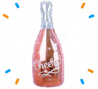 Wijn Fles Cheers Folie Ballon - 66 cm - Ballonnenshop.nl