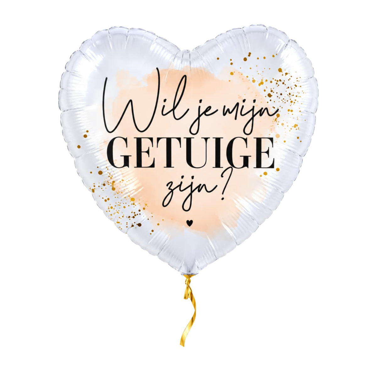 Wil Je mijn Getuige Zijn? Ballon – met helium gevuld, met gouden lint