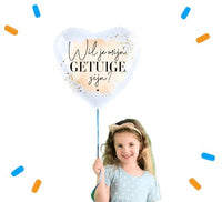 Wil Je mijn Getuige Zijn? Helium Ballon Gevuld Met Helium - 46 cm - Ballonnenshop.nl