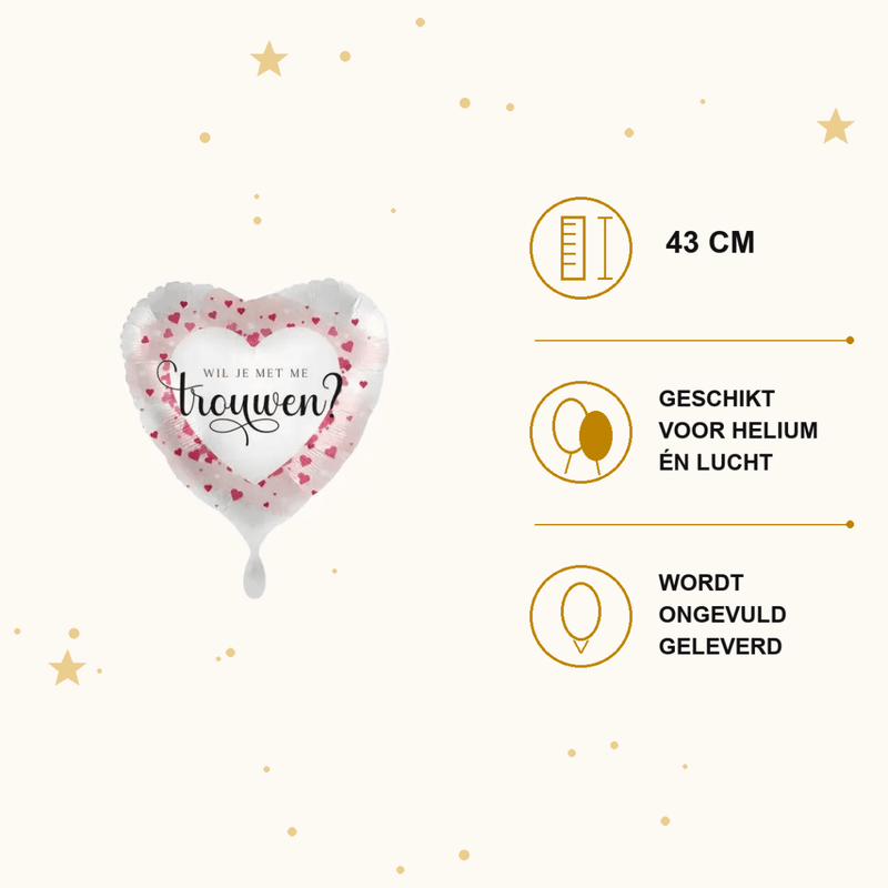 Wil Je Trouwen Folie Ballon - 43 cm - Ballonnenshop.nl