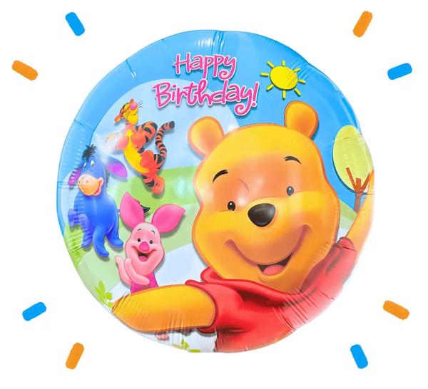 Winnie The Pooh Helium Ballon Happy Birthday - Gevuld Met Helium - 45 cm - Ballonnenshop.nl