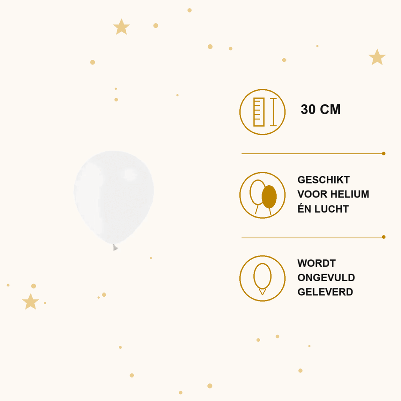 Witte Ballonnen 10 Stuks 30 cm - Ballonnenshop.nl