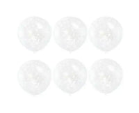 Witte Confetti Ballonnen - 6 stuks - 30,5 cm - Ballonnenshop.nl