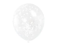 Witte Confetti Ballonnen - 6 stuks - 30,5 cm - Ballonnenshop.nl