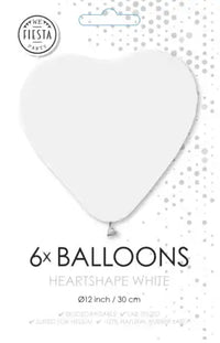 Witte Hartjes Ballonnen - 6 stuks - 30 cm - Ballonnenshop.nl