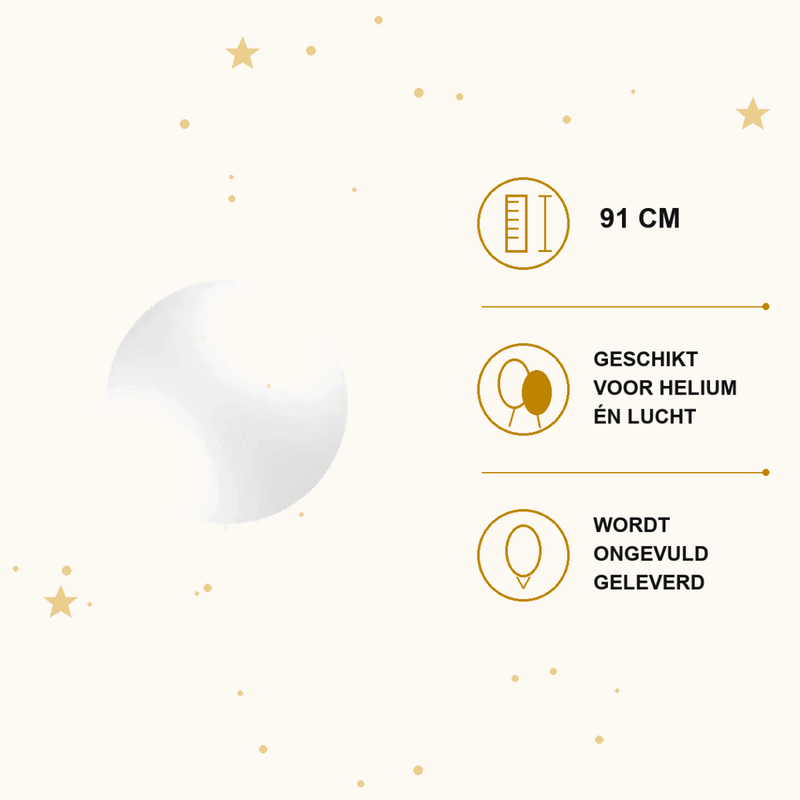 Witte Mega Ballon XL 91 cm - Ballonnenshop.nl