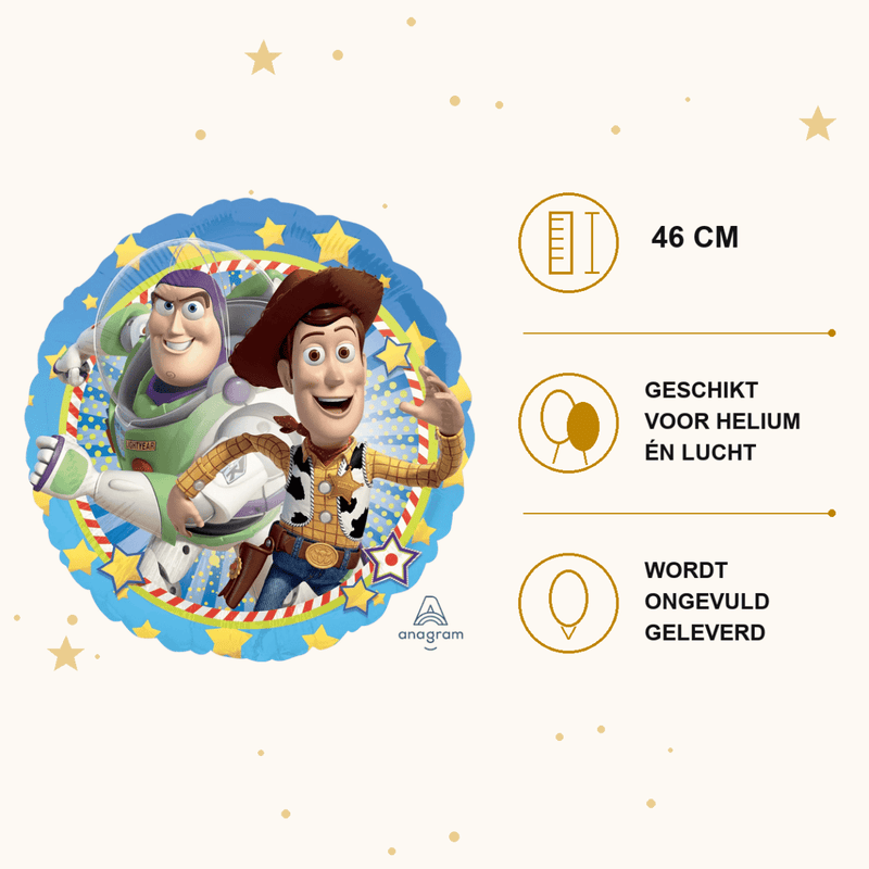 Woody & Buzz Toy Story Folie Ballon - 46 cm - Ballonnenshop.nl