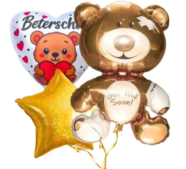 XL Beterschap Beren Trosje Helium Ballonnen - Gevuld Met Helium - 91 cm - Ballonnenshop.nl