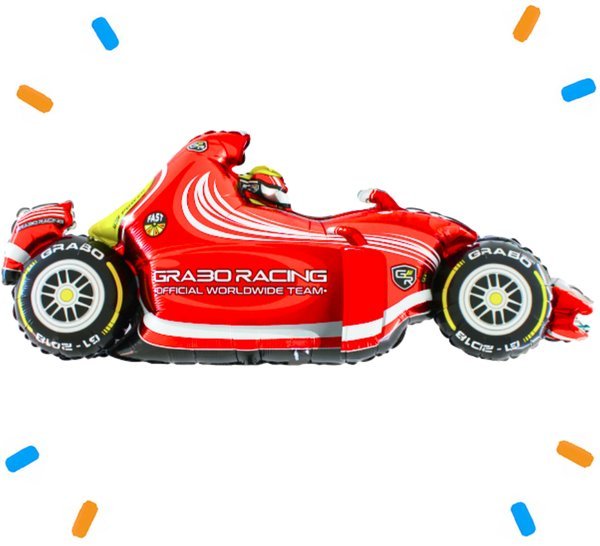XL F1 Raceauto Helium Ballon - Gevuld Met Helium - 124 cm - Ballonnenshop.nl