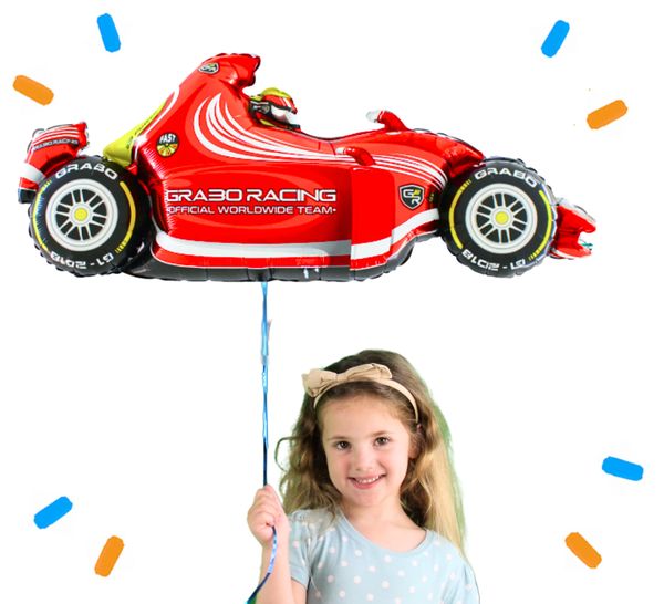 XL F1 Raceauto Helium Ballon - Gevuld Met Helium - 124 cm - Ballonnenshop.nl