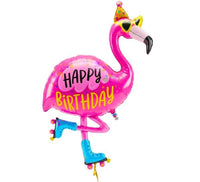 XL Happy Birthday Flamingo Helium Ballon - Gevuld Met Helium - 107 cm - Ballonnenshop.nl
