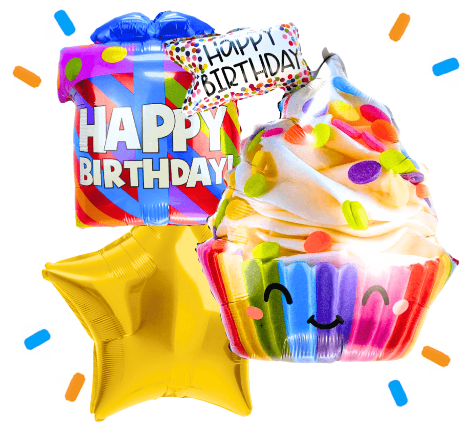 XL Happy Birthday Trosje Helium Ballonnen - Gevuld Met Helium - 71 cm - Ballonnenshop.nl