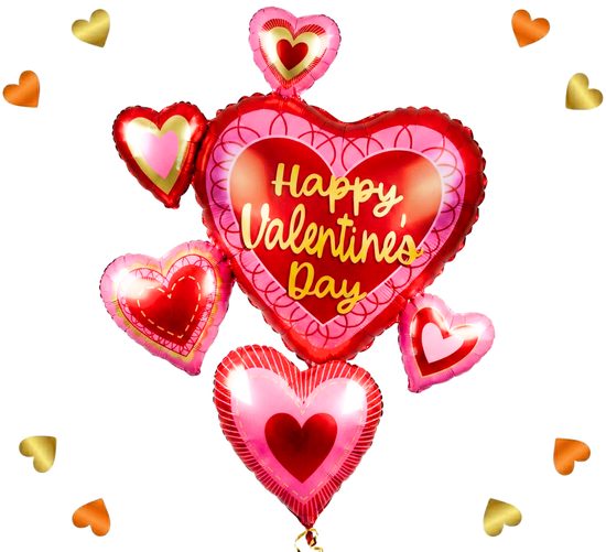XL Happy Valentines Day Ballon - Gevuld Met Helium - 90 cm - Ballonnenshop.nl