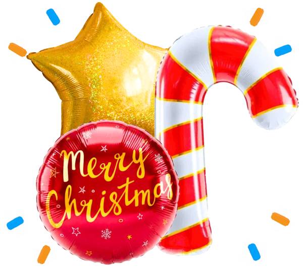 XL Kerst Trosje Helium Ballonnen - Gevuld Met Helium - 82 cm - Ballonnenshop.nl