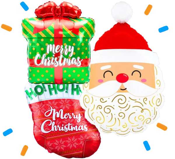 XL Kerstman Trosje Helium Ballonnen - Gevuld Met Helium - 62 cm - Ballonnenshop.nl