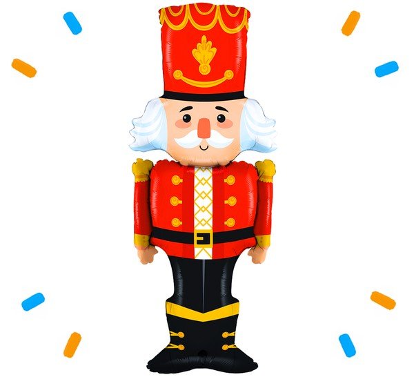 XL Notenkraker Kerst Helium Ballon - Gevuld Met Helium - 103 cm - Ballonnenshop.nl