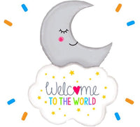 XL Welcome To The World Maan Helium Ballon - Gevuld Met Helium - 104 cm - Ballonnenshop.nl
