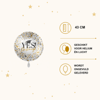 Yes! Geslaagd Folie Ballon - 43 cm - Ballonnenshop.nl