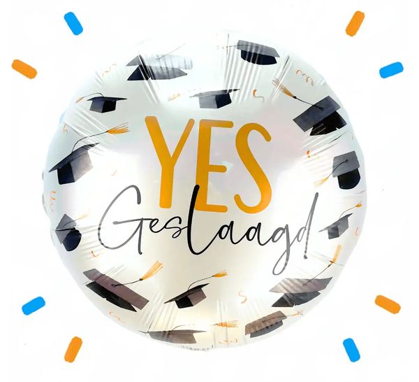 Yes Geslaagd Helium Ballon - Gevuld Met Helium - 46 cm - Ballonnenshop.nl