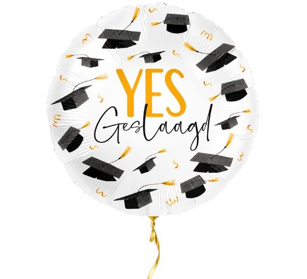 Yes Geslaagd Helium Ballon - Gevuld Met Helium - 46 cm - Ballonnenshop.nl