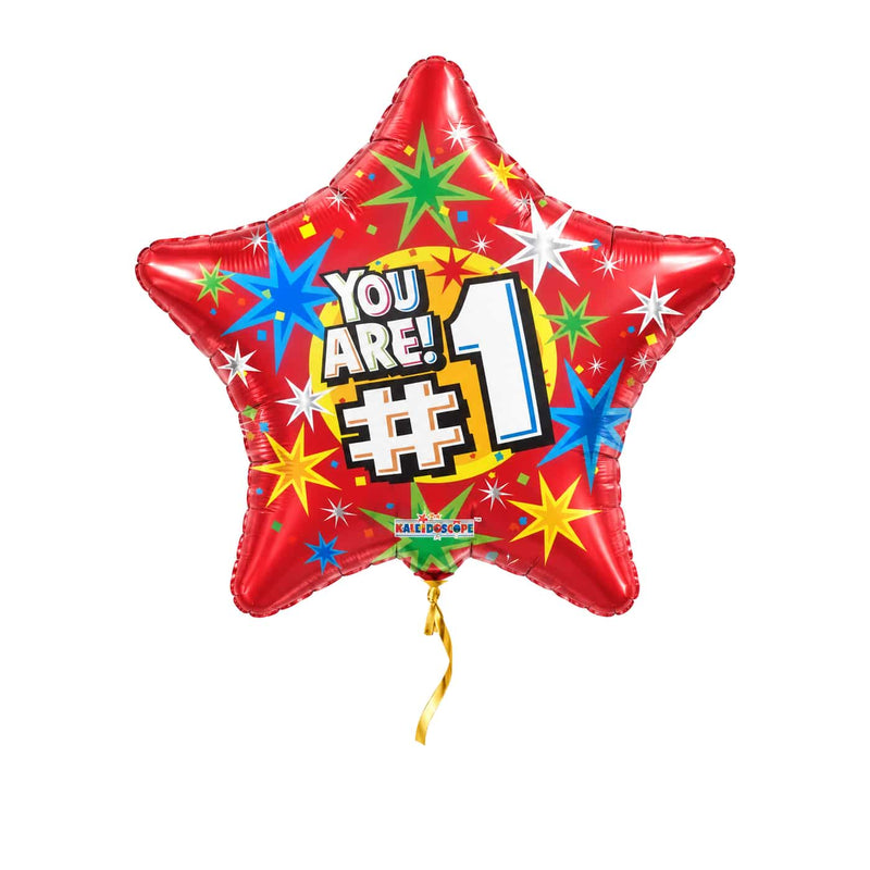 You're # 1 Helium Ballon – met helium gevuld, met gouden lint